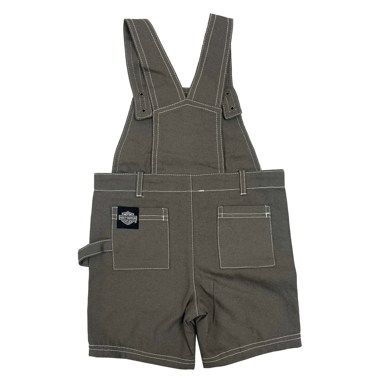Harley-Davidson® Baby Boys' 2-Piece Canvas Shortall & Tee - Orange/Tan
