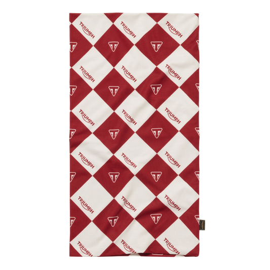 Triumph Harlequinn Neck Tube - Red/Bone