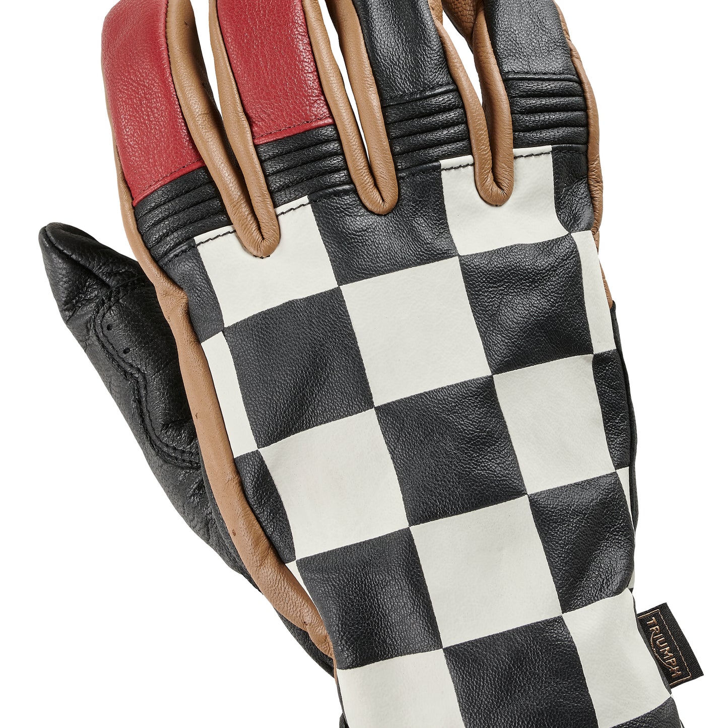 Triumph Checkerboard Gloves - Black/Red/Bone/Gold