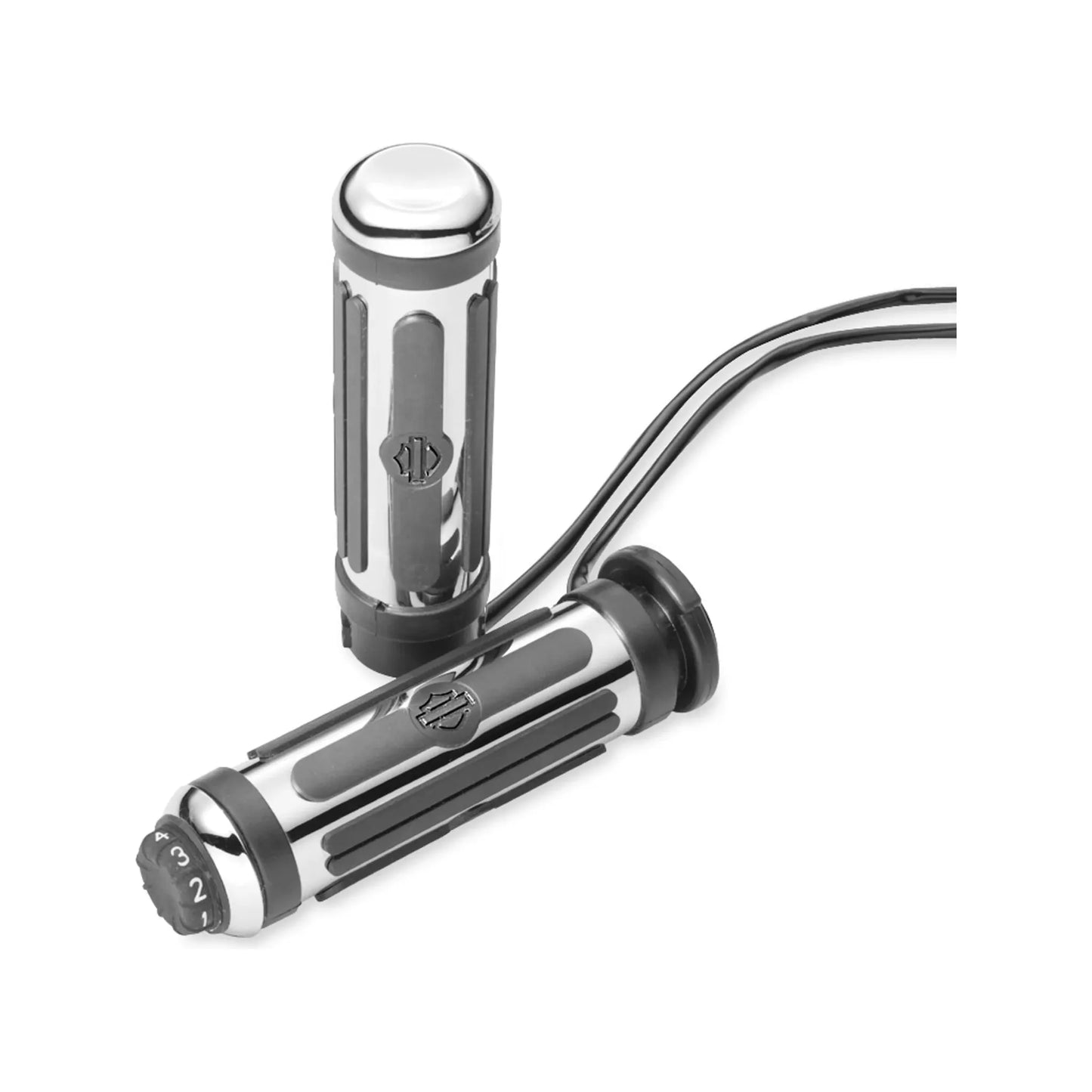 Harley-Davidson® Chrome and Rubber Small Heated Hand Grips