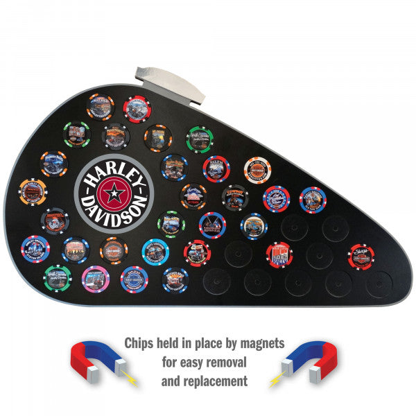 Harley-Davidson® Gas Tank Magnetic Frame (holds 39 Poker Chips)