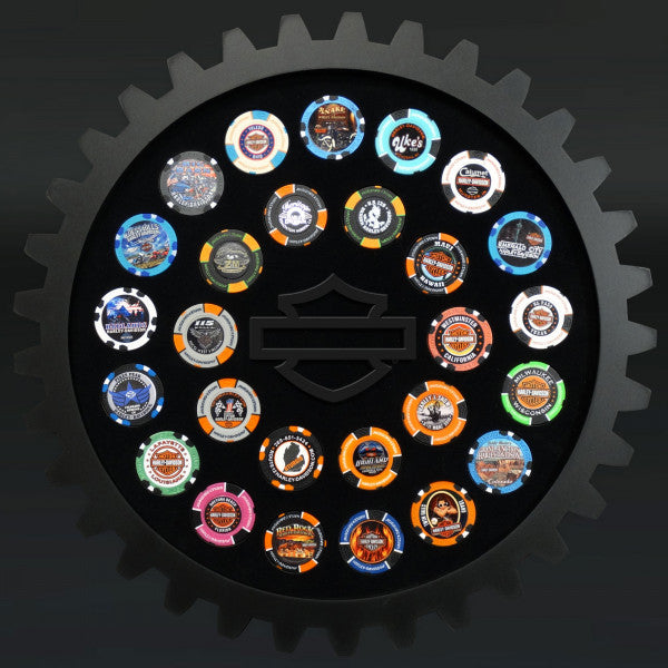 Harley-Davidson® Sprocket Display Frame (holds 26 Poker Chips)