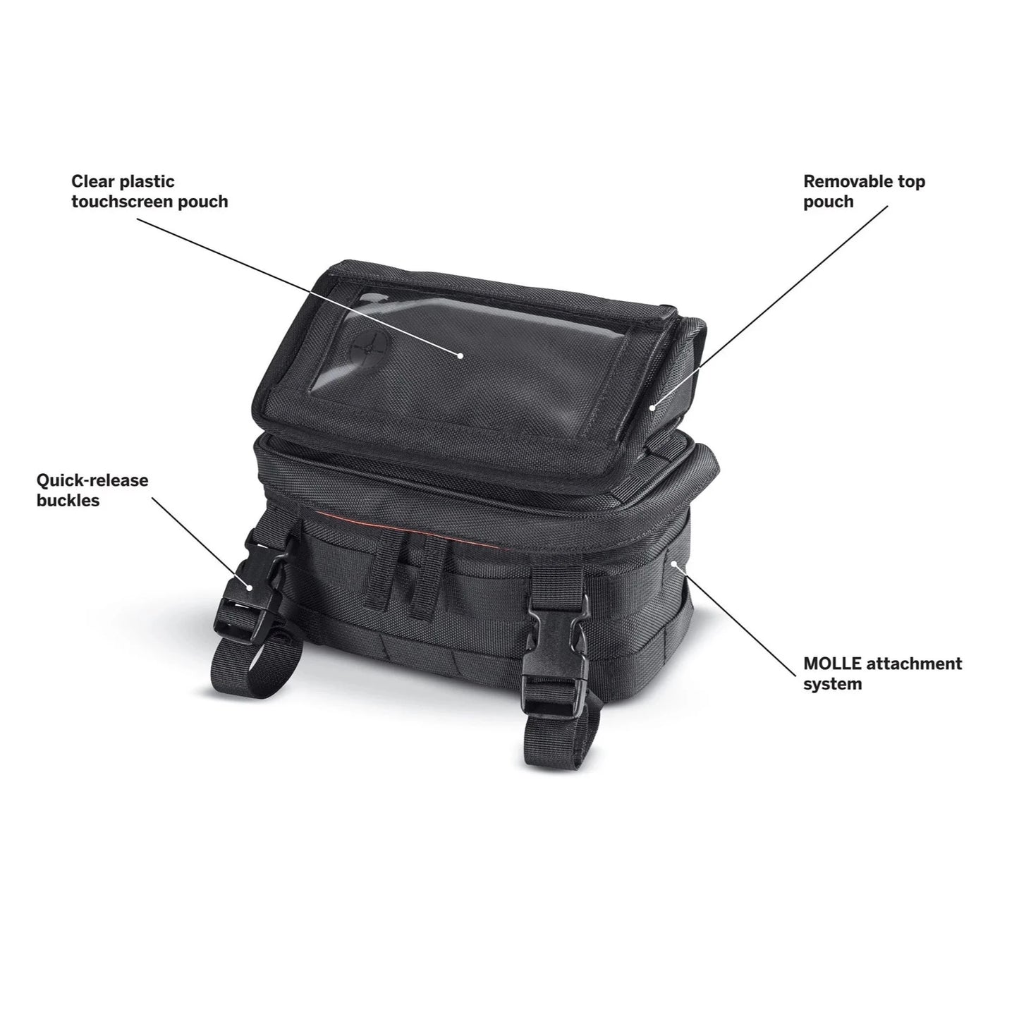 Harley-Davidson® Overwatch Large Handlebar Bag, Universal Fit - Black