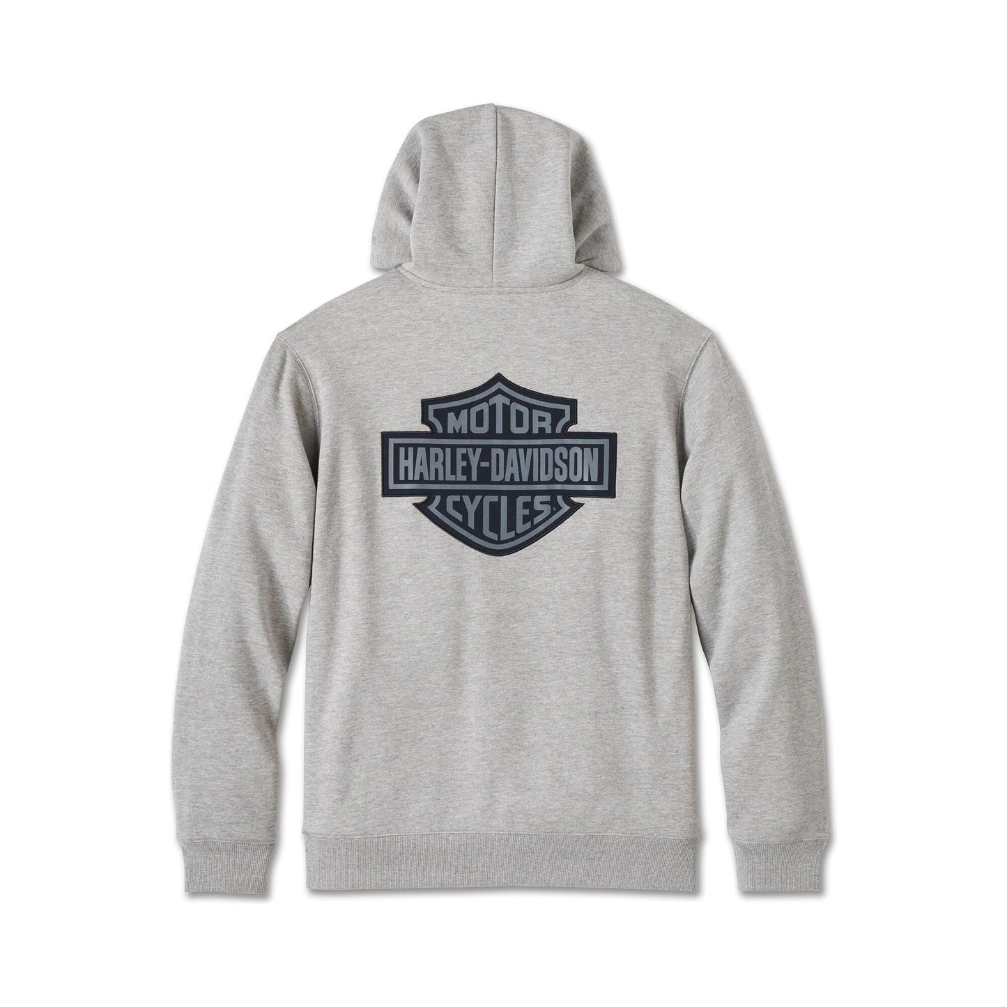 Harley-Davidson® Men's Bar & Shield Plaid Lined Zip-Up Hoodie - Grey Heather