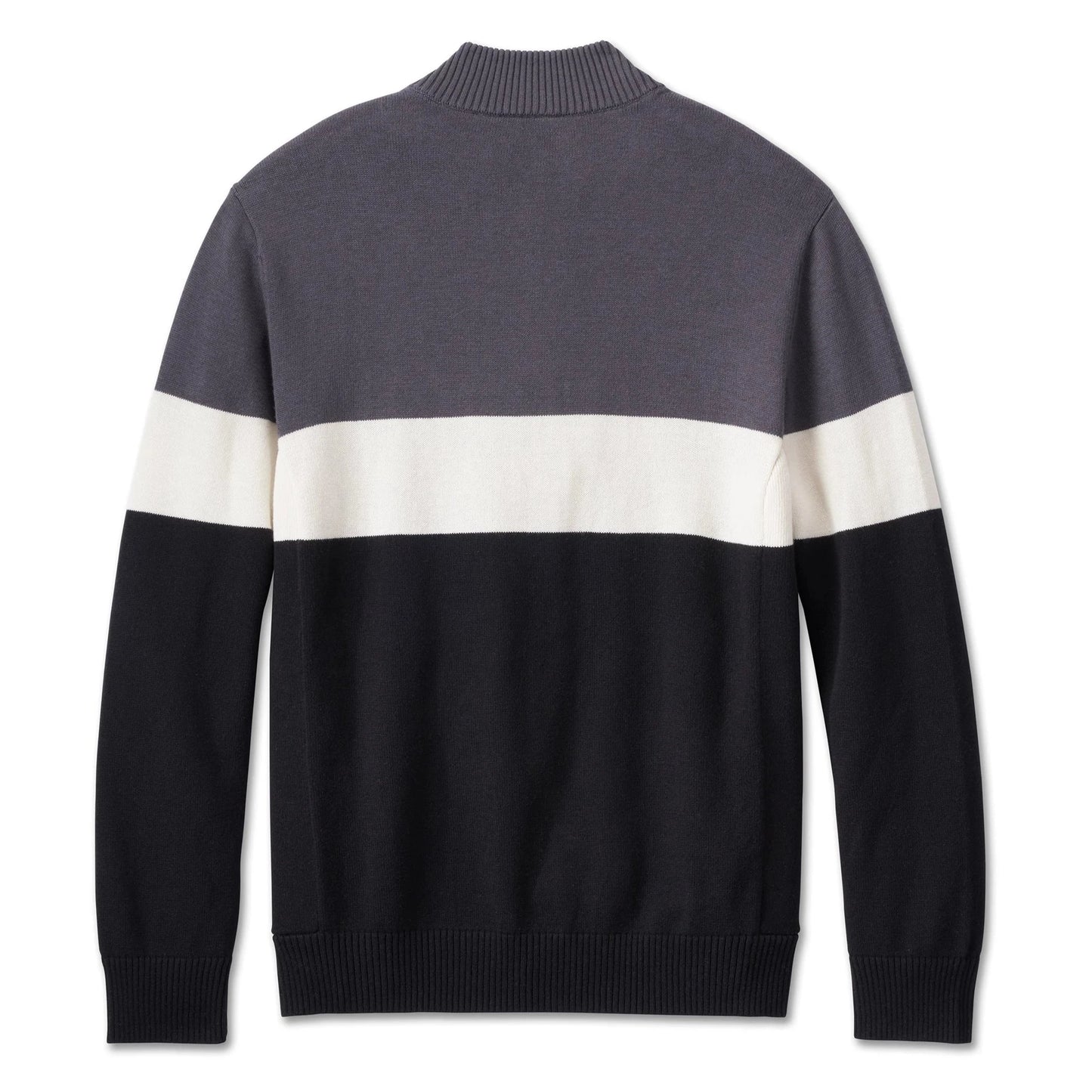 Harley-Davidson® Men's Darting 1/4 Zip Sweater - Colorblocked - Black Beauty