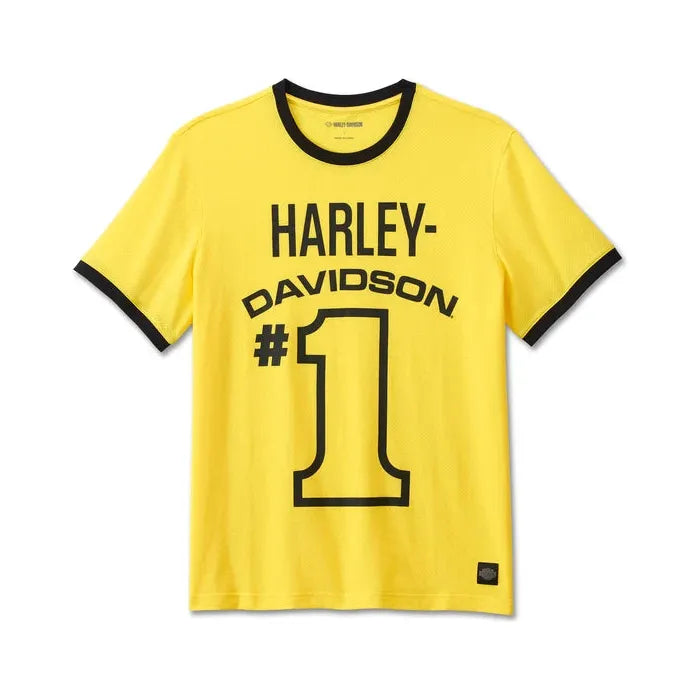 Harley-Davidson® Men's #1 Racing Mesh Ringer Tee - Dandelion