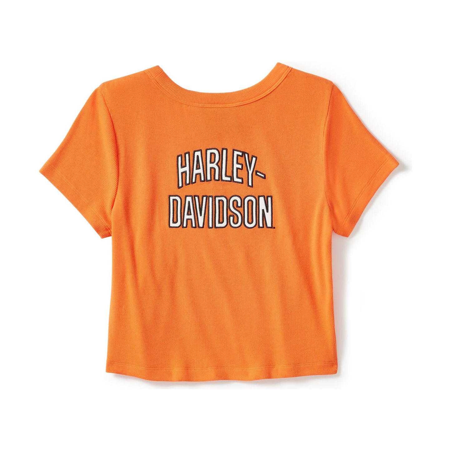 Harley-Davidson® Ladies Bar & Shield Cropped Top-Orange