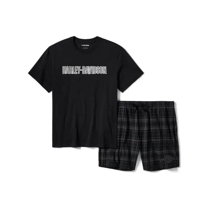 Harley-Davidson® Plaid Pajama Shorts Set