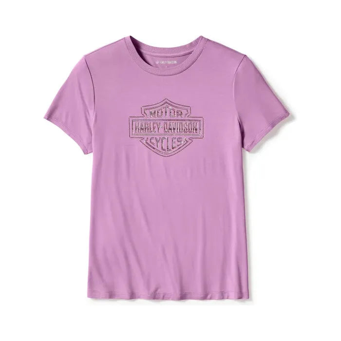 Harley-Davidson® Essential Bling Crew Neck Tee - Orchid