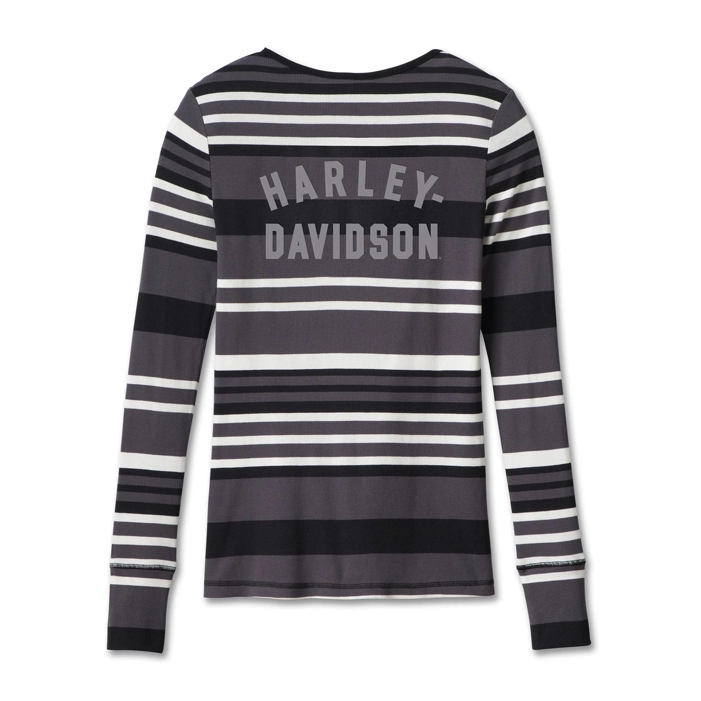 Harley-Davidson® Women's Forever Fierce Stripe Henley - Black Beauty