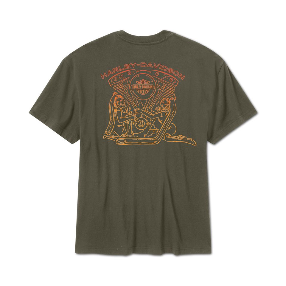 Harley-Davidson® Men's H-D Engine Twins Short Sleeve Tee-Grape Leaf