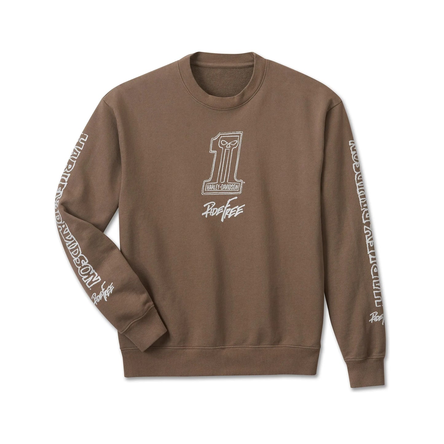 Harley-Davidson® Willie G #1 Skull Sketch Crewneck Sweatshirt - Dark Grey/Green
