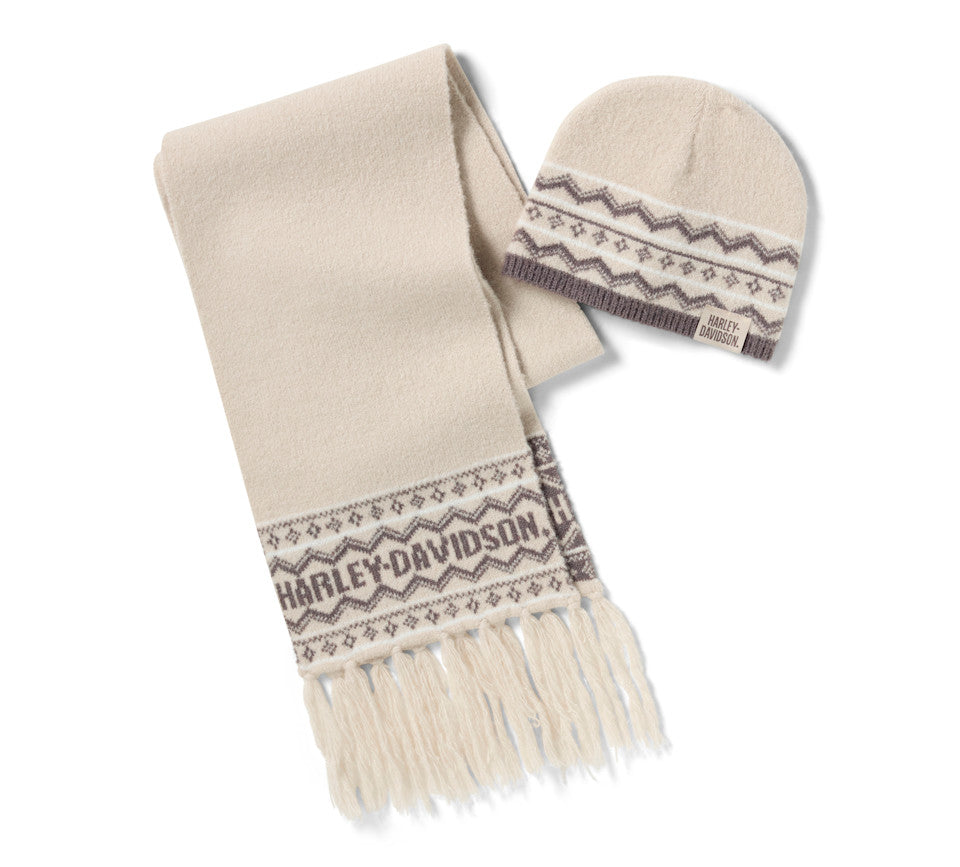 Harley-Davidson® Women's Beanie & Scarf Harley Holidays 2-Piece Giftset