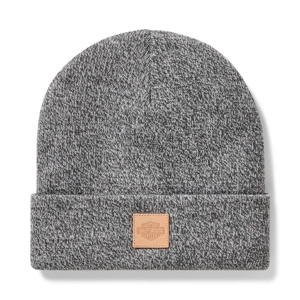 Harley-Davidson® Forever Harley® Leather Patch Beanie Grey