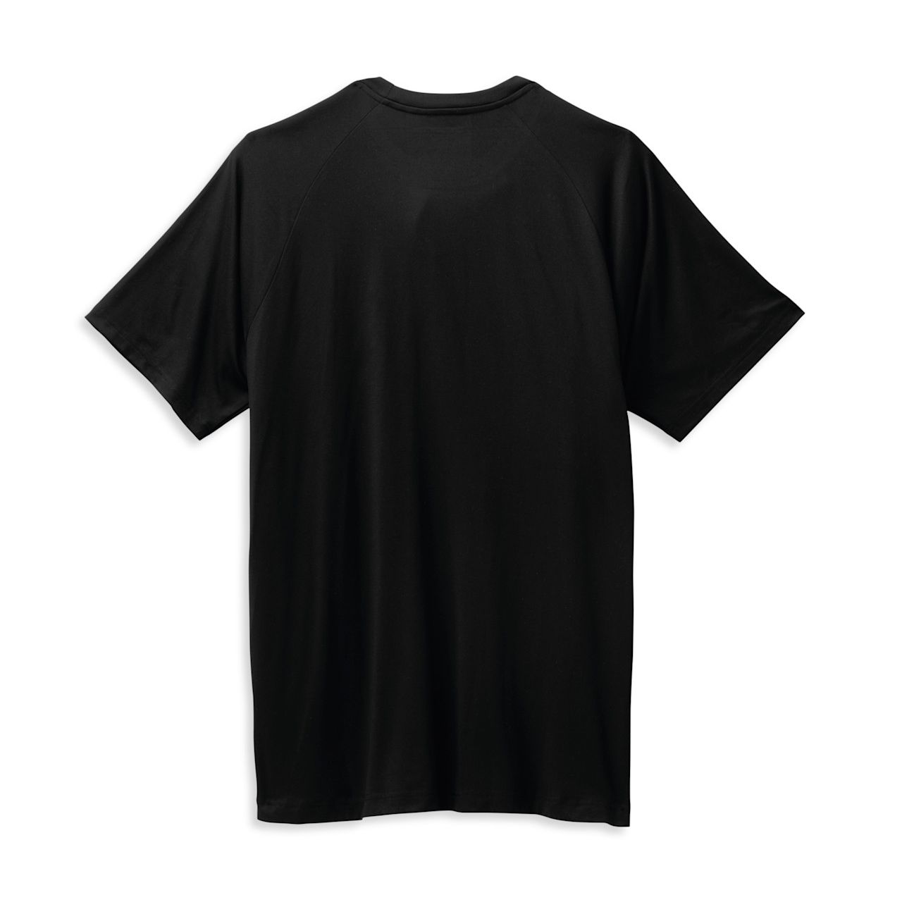Black t-shirt on a white background