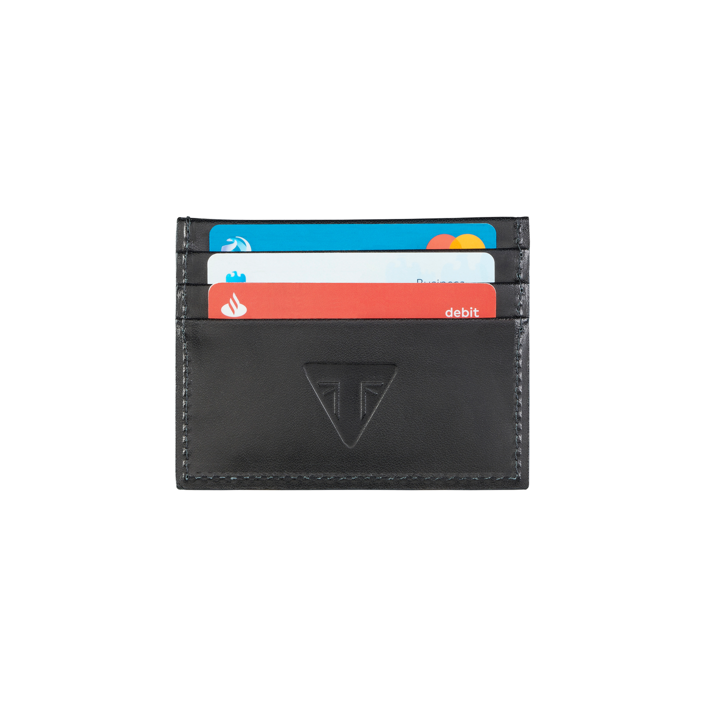 Triumph Black Leather Card Holder