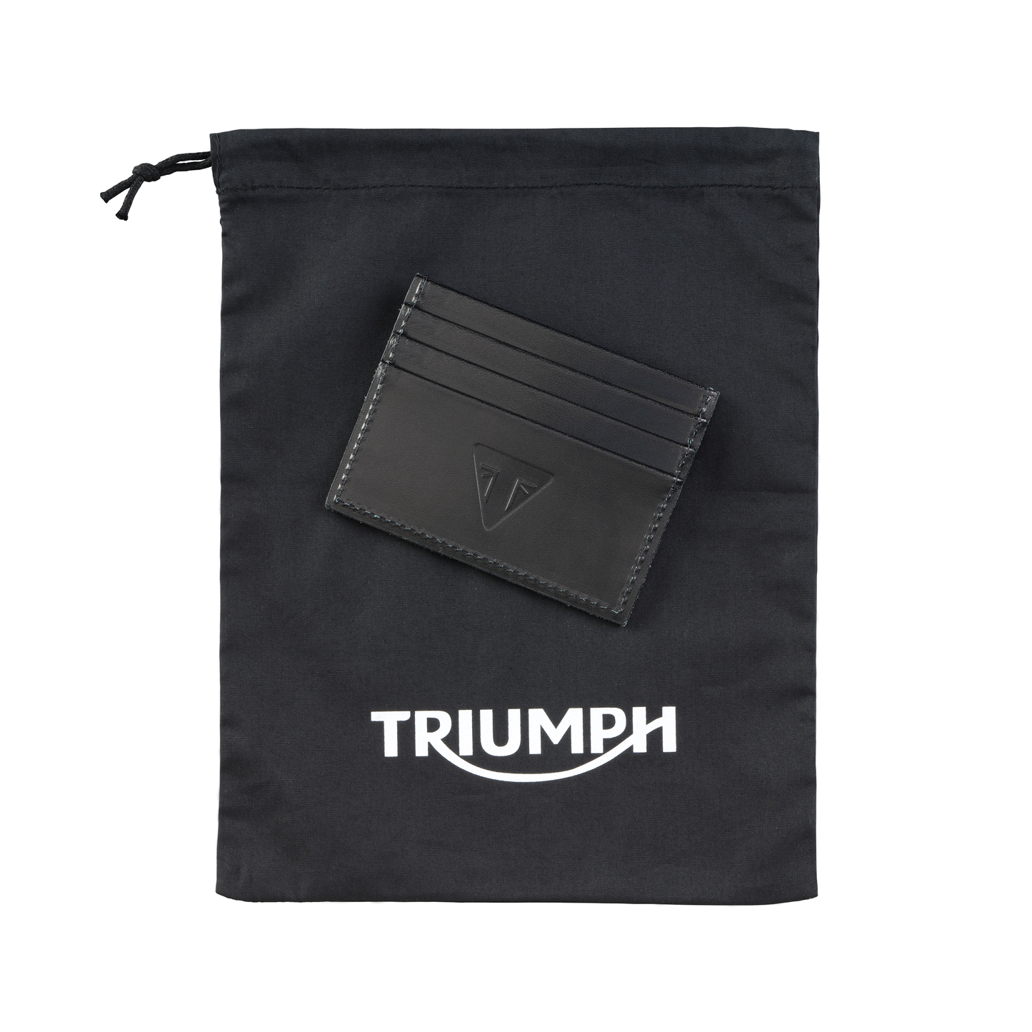 Triumph Black Leather Card Holder