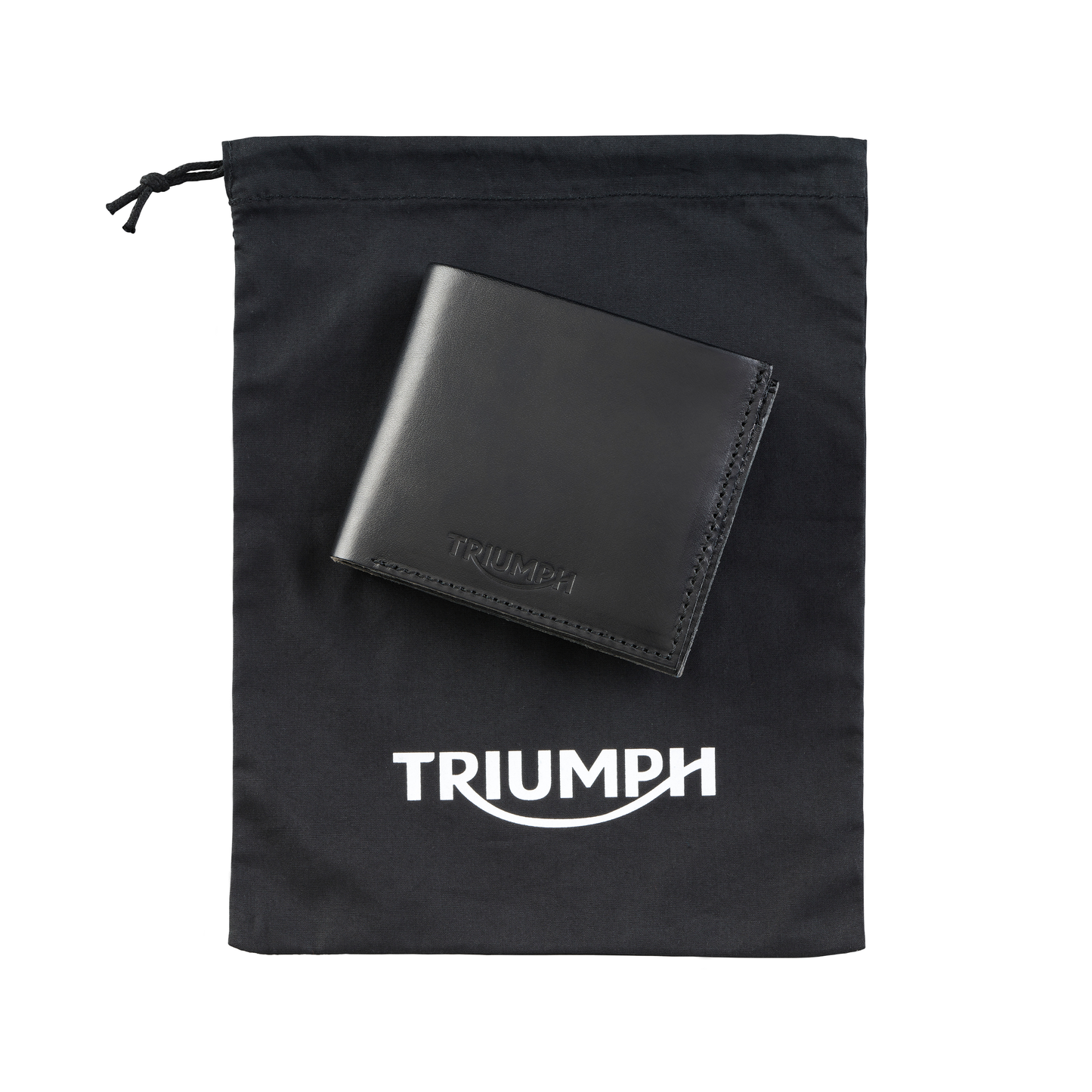 Triumph Black Leather Folding Card Holder
