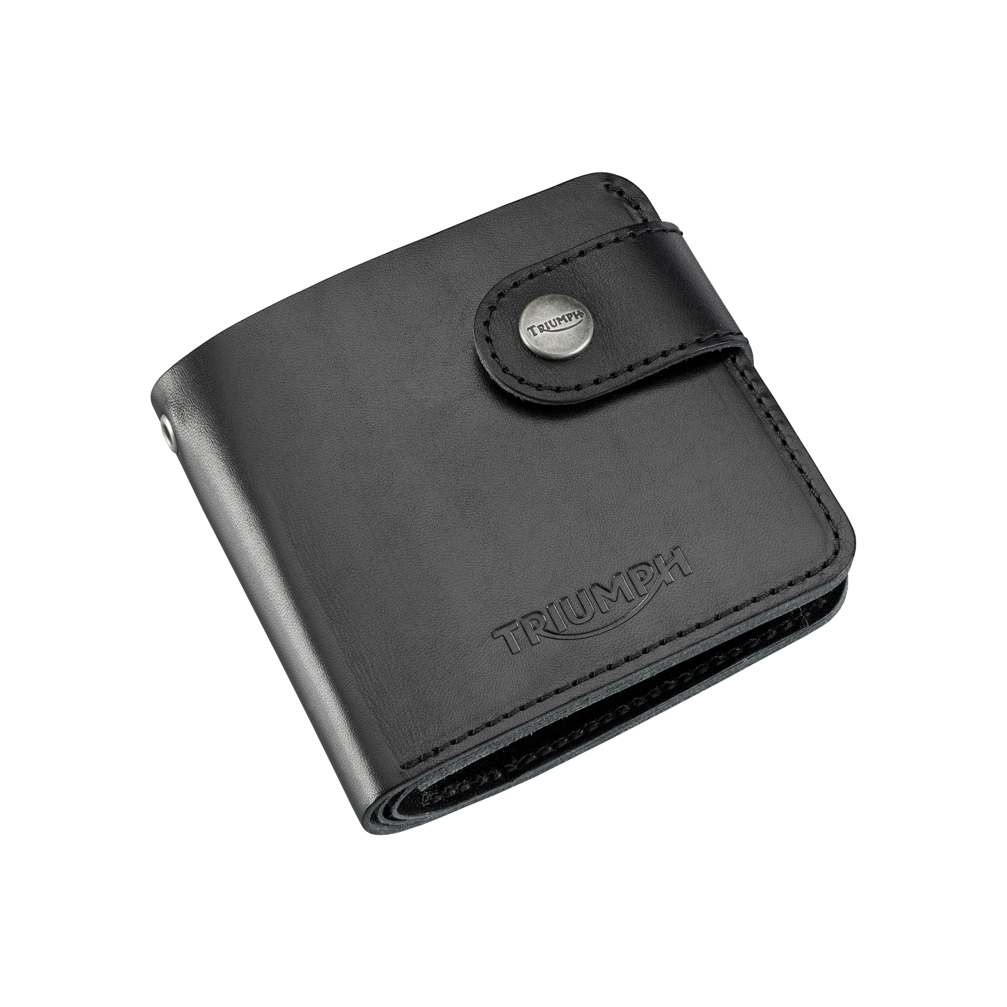 Triumph Black Leather Square Biker Wallet