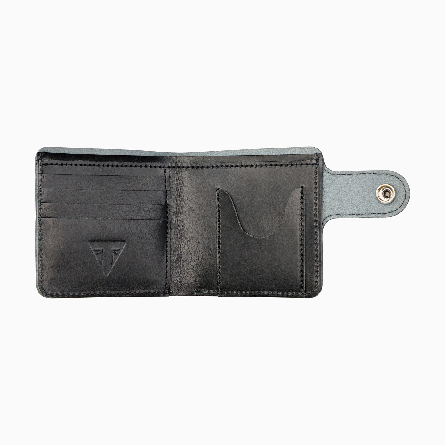 Triumph Black Leather Square Biker Wallet