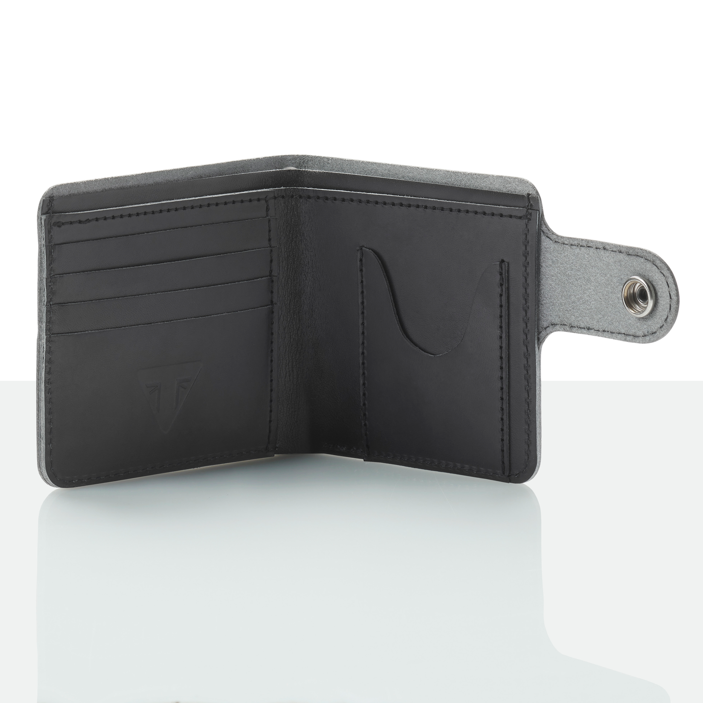 Triumph Black Leather Square Biker Wallet