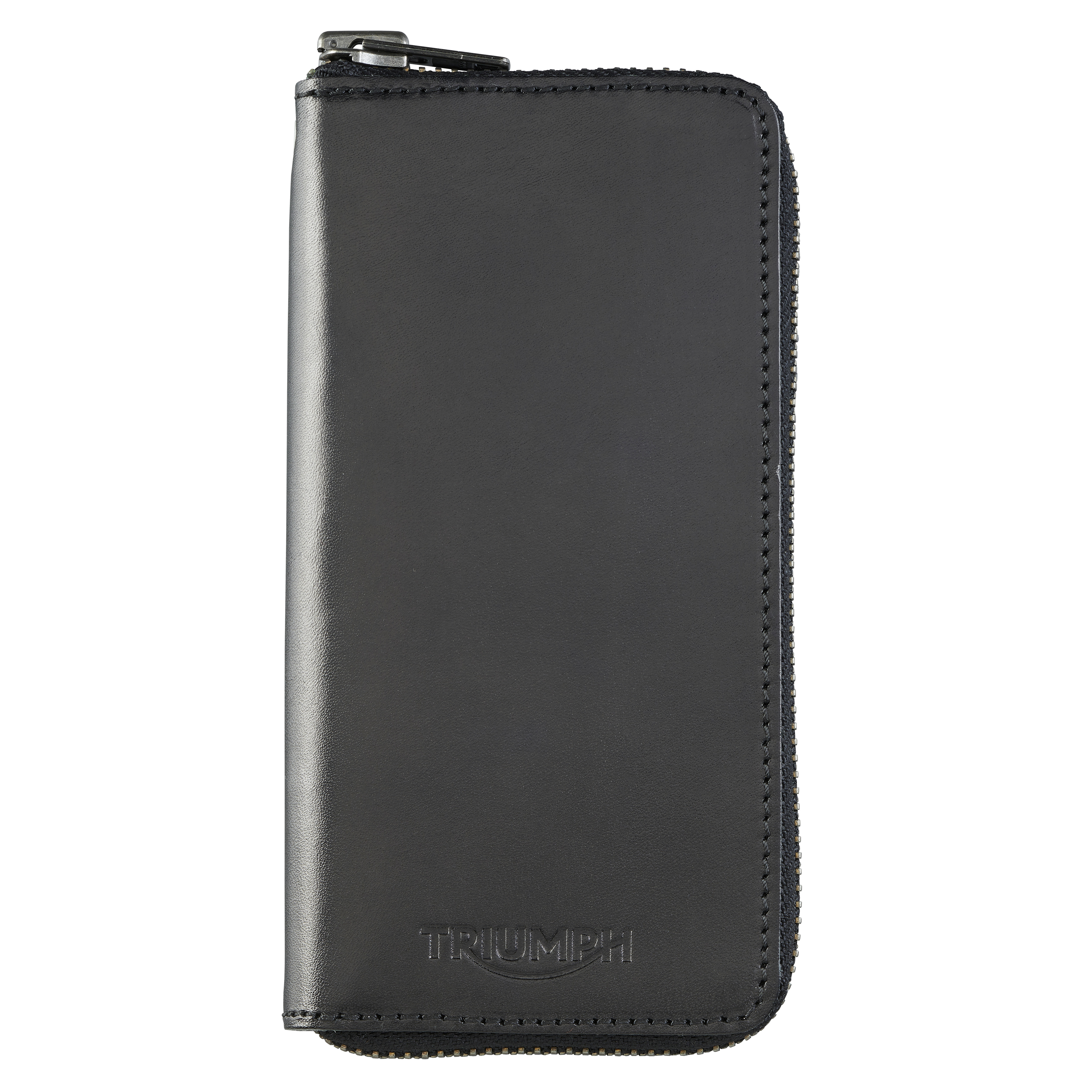Triumph Black Leather Long Zip Wallet – LIND