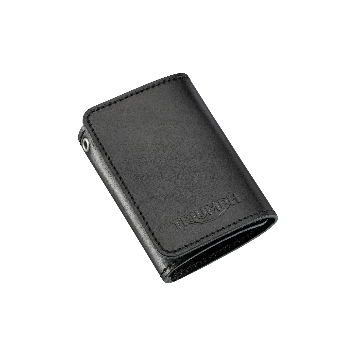 Triumph Black Leather Folding Key Holder - Premium Leather Key Organizer