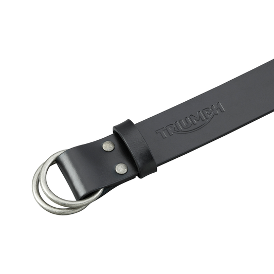 Triumph Black Leather O-Ring Belt - Premium Leather Belt for Men