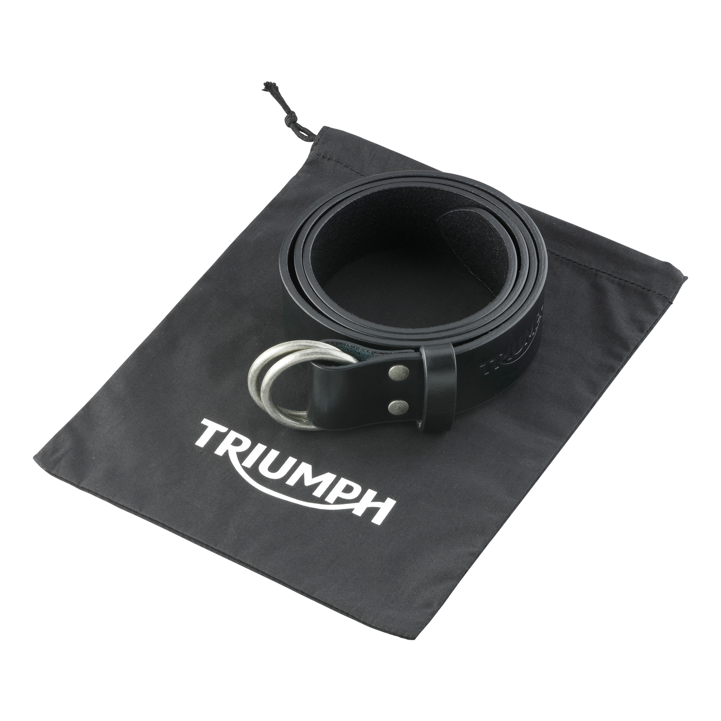 Triumph Black Leather O-Ring Belt - Premium Leather Belt for Men