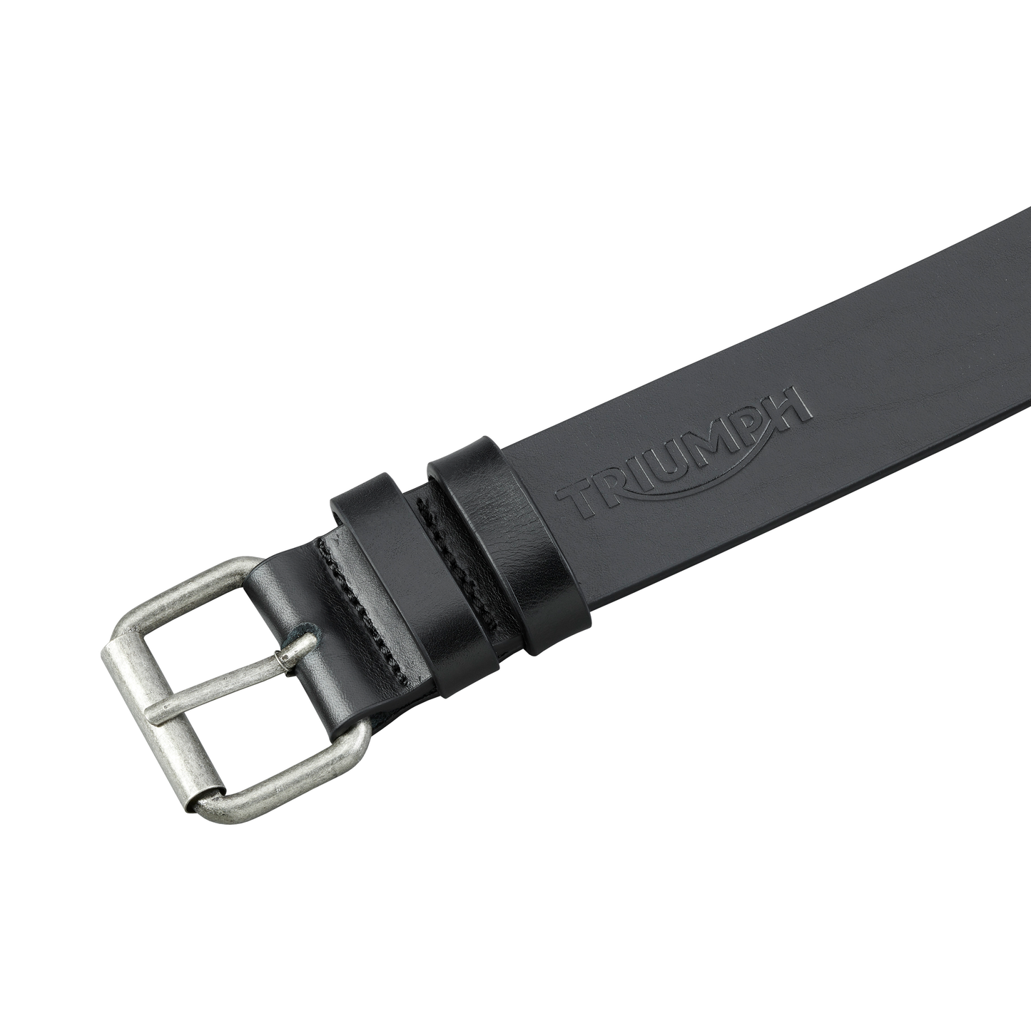 Triumph Black Leather Square Buckle Belt