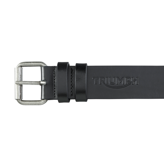 Triumph Black Leather Square Buckle Belt
