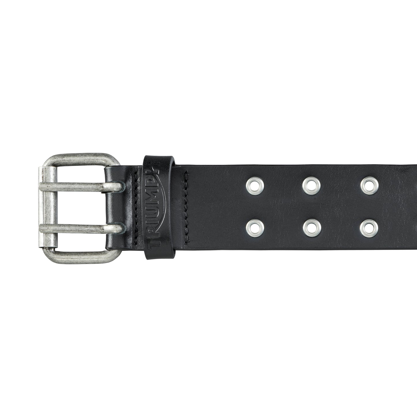 Triumph Black Leather Rivet Belt - Premium Men’s Motorcycle Belt