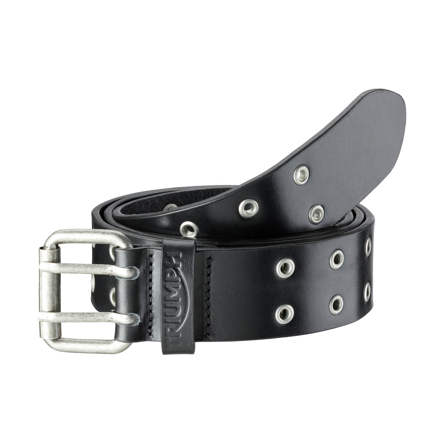 Triumph Black Leather Rivet Belt - Premium Men’s Motorcycle Belt