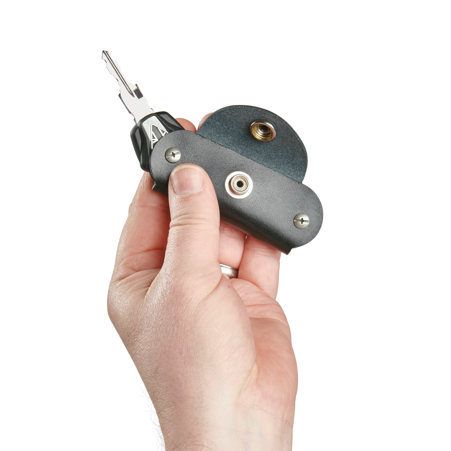 Triumph Black Leather Key Holder - Premium Key Organizer