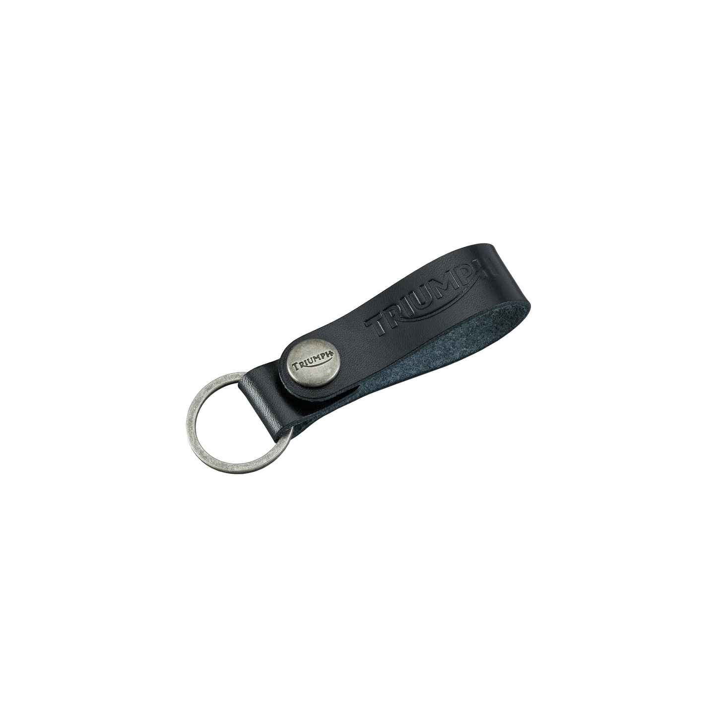 Triumph Black Leather Keyring - Premium Leather Keychain