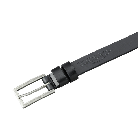 Triumph Ladies Black Leather Belt - Adjustable One-Size Belt for Women