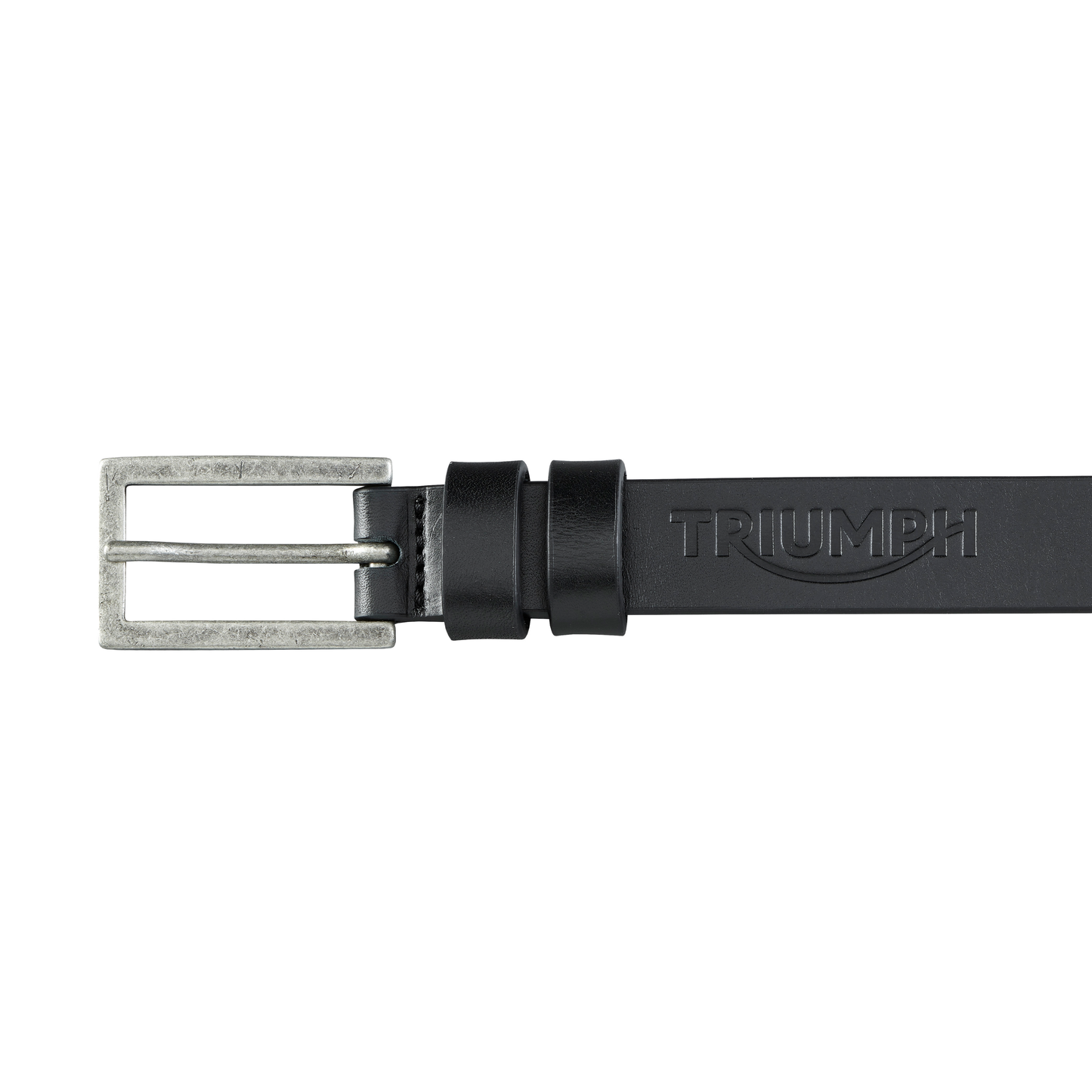 Triumph Ladies Black Leather Belt - Adjustable One-Size Belt for Women