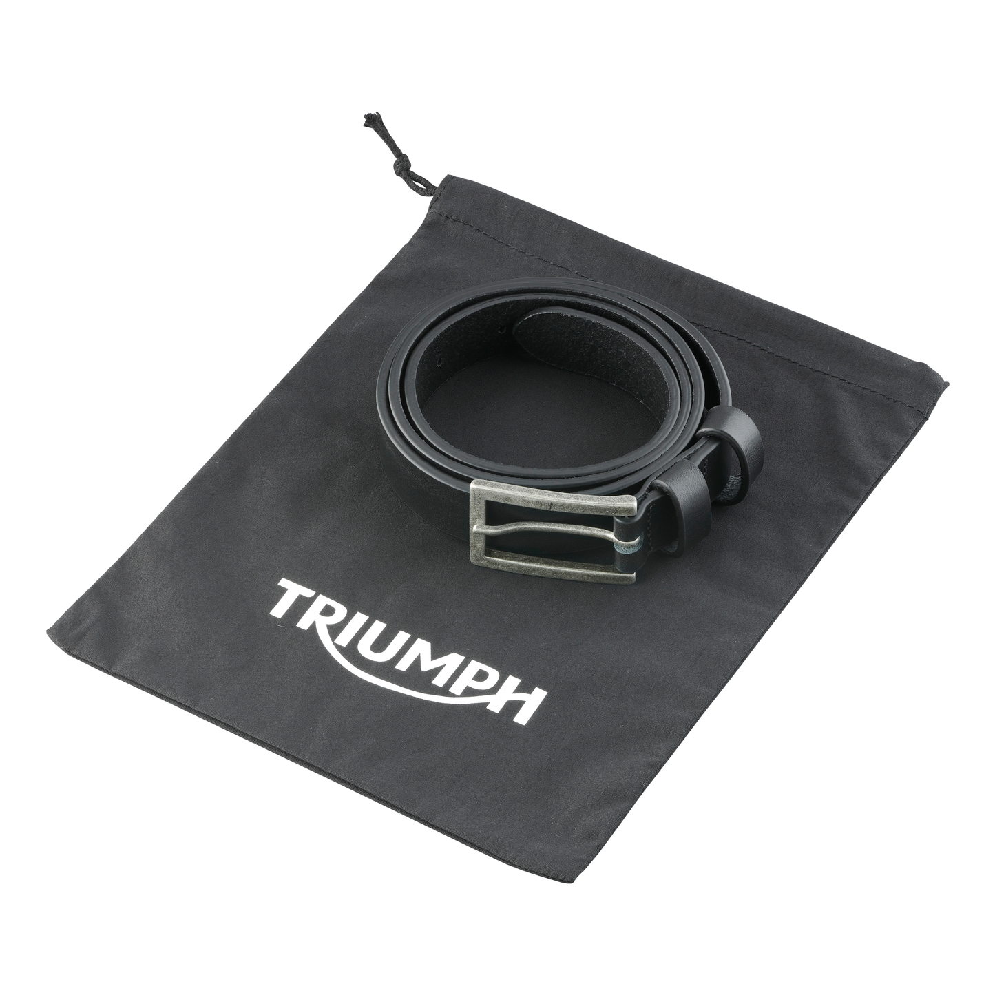 Triumph Ladies Black Leather Belt - Adjustable One-Size Belt for Women