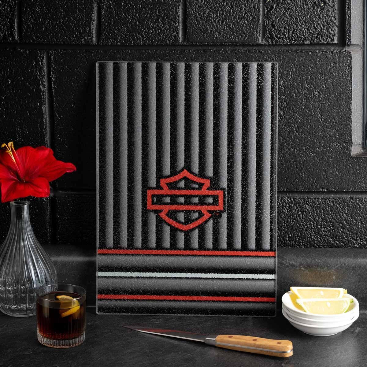 Harley-Davidson® Open B&S Stripes Cutting Board
