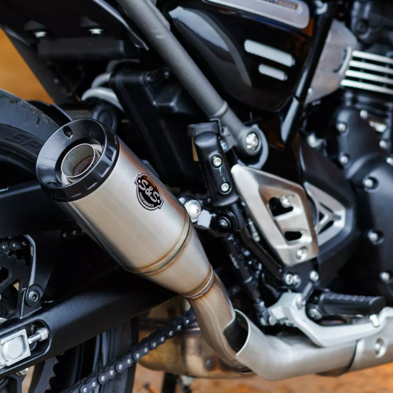 S&S Grand National Muffler for Triumph 400 - Fitment Included, Deposit Only