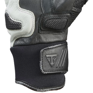 Triumph Bullet Black and Grey Leather Gloves