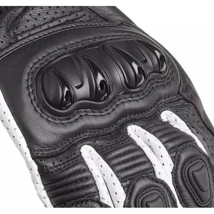 Triumph Triple Perforated Leather Gloves in Black