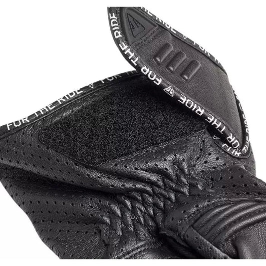 Triumph Triple Perforated Leather Gloves in Black