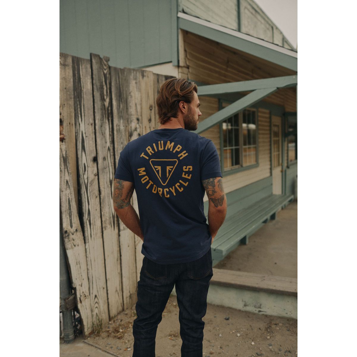 Triumph Newlyn Back Print Pocket T-Shirt - Navy