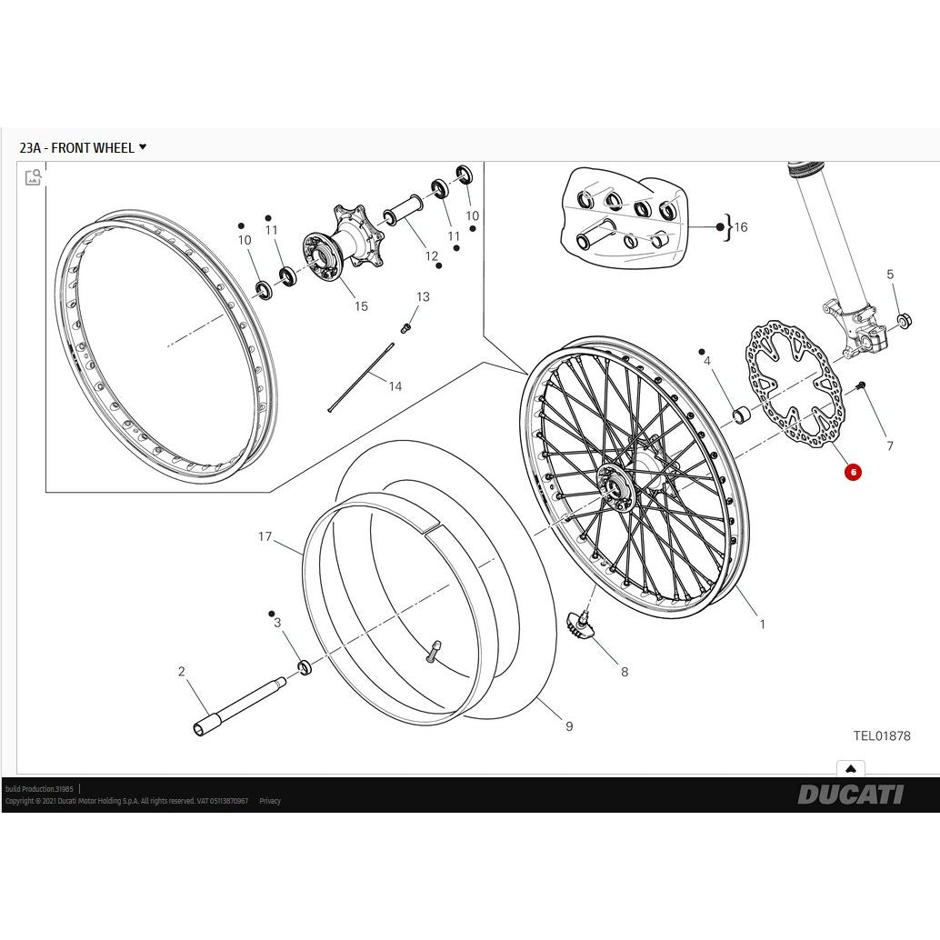 Ducati Front Brake Disc Desmo 450 MX 2026, 450 EDX, 450 MX Factory 2026