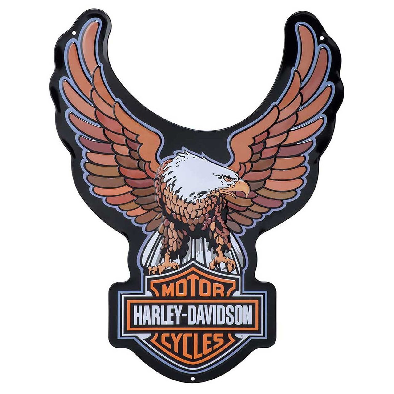 Harley-Davidson® Embossed Tin Sign, Bar & Shield Eagle Shaped