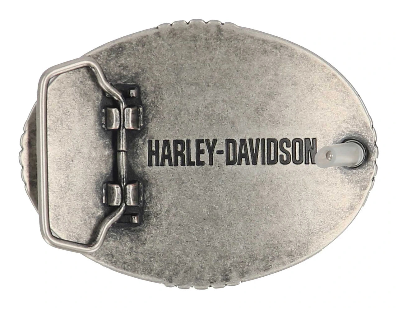 Harley-Davidson® Men's Raised Willie G Skull Logo Belt Buckle, Nickel Finish