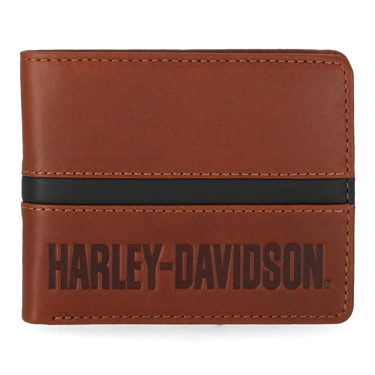 Harley-Davidson® Men's H-D Center Block Passcase Bi-Fold Leather Walle