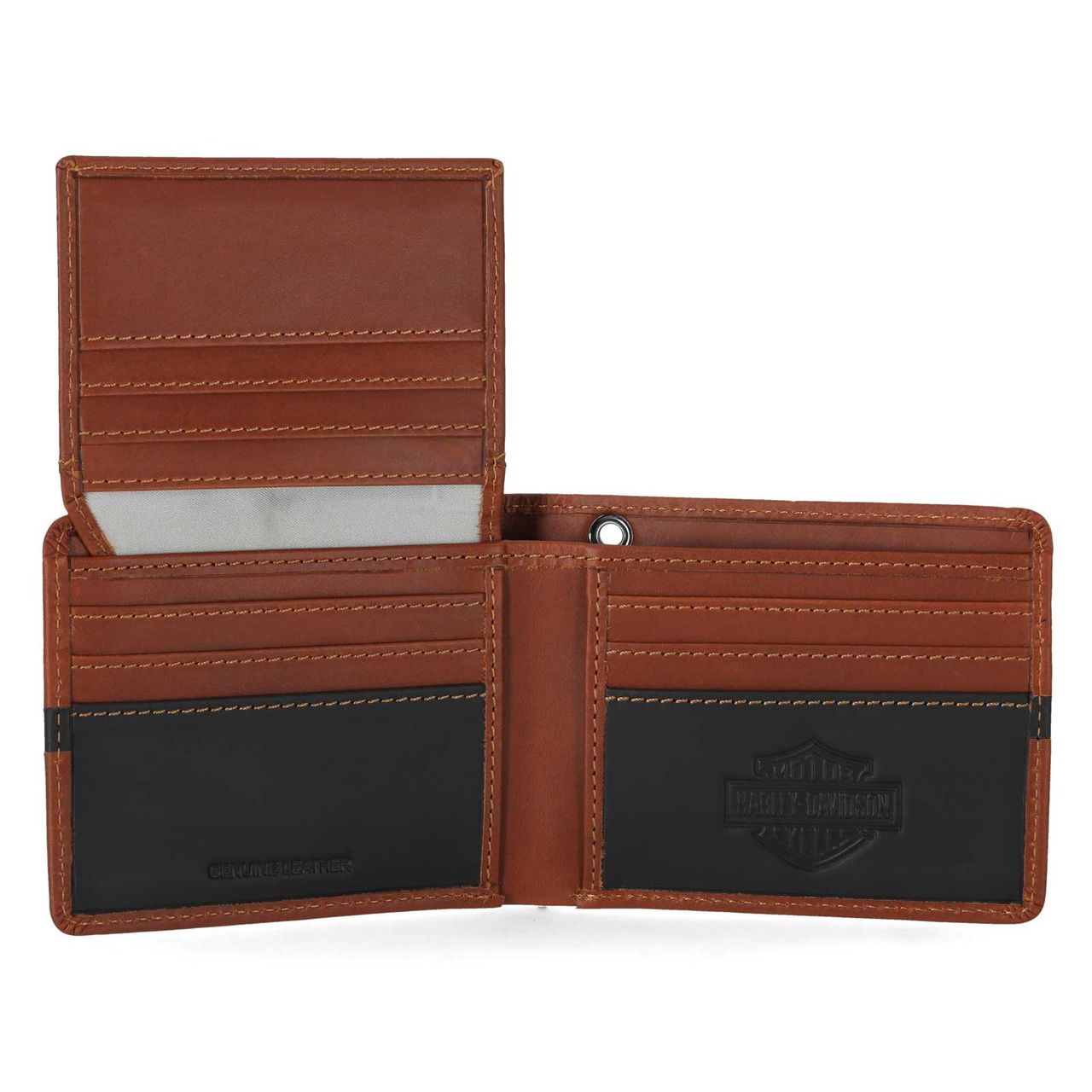 Harley-Davidson® Men's H-D Center Block Passcase Bi-Fold Leather Wallet