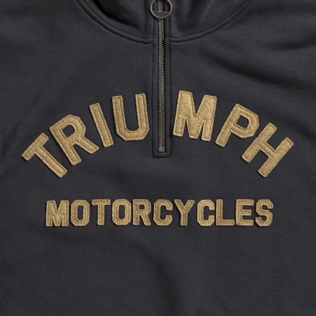 Triumph Heritage Ribble Quarter Zip Logo Sweatshirt